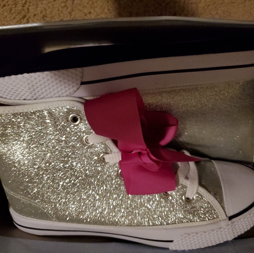 Jojo siwa silver glitter girls high tops